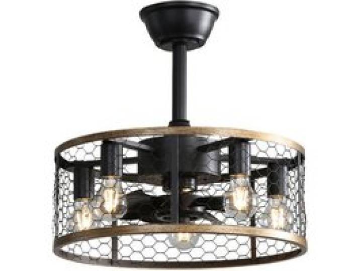 ®RisingFF Ventilateur de plafond industriel cage de 20 pouces avec 7 pales en ABS télécommande et moteur CC réversible