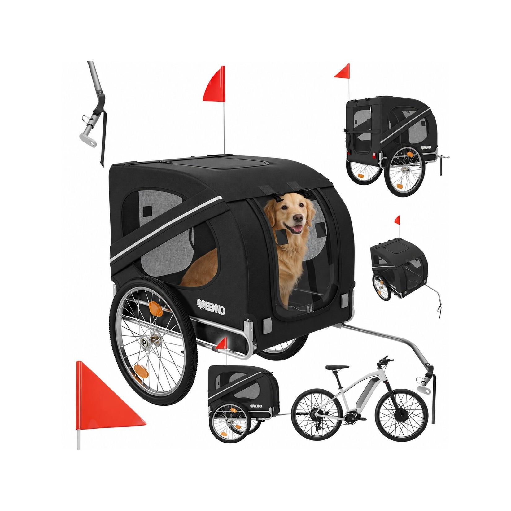 BENNO® Hundefahrradanhänger LUNA Kleintierfahrradanhänger Buggy faltbar, schwarz