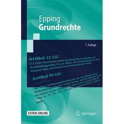 Grundrechte, Taschenbuch von Volker Epping, Springer Berlin