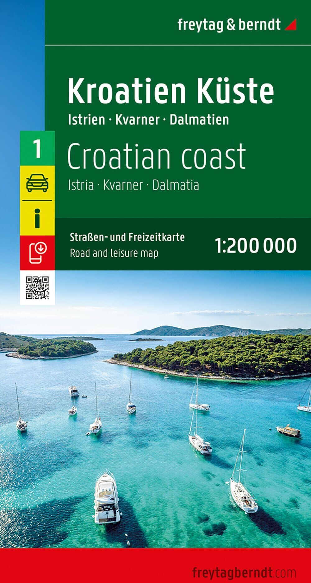 Carte routière - Côte Croate : Istrie-Dalmatie-Kvarner  Freytag & Berndt