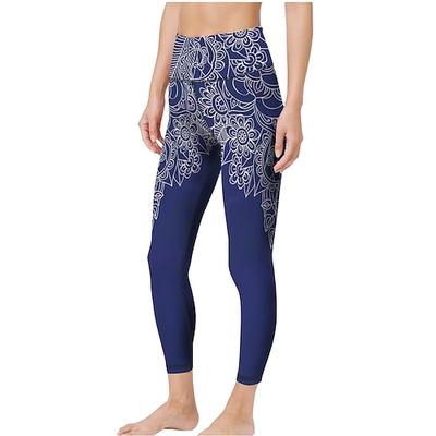 Damen Cropped Leggings Workout Tights High Waist Tummy Control Butt Lift Schwarz Violett Blau Yoga Fitness Fitnessstudio Workout Sport Activewear Hohe Elastizität Athletisch Athleisure