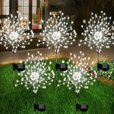 Fusion Finds Holiday Lighting Firework Lights For Garden Patio, Solar Fireworks Lights Outdoor, Wedding, Christmas, Wall Decor 90 Led white