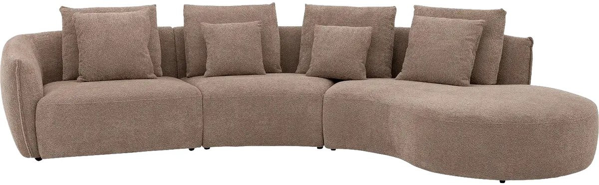 Goossens Fay Hoekbank - Stof - Bruin - 364 x 85 x 203 cm - Rechts