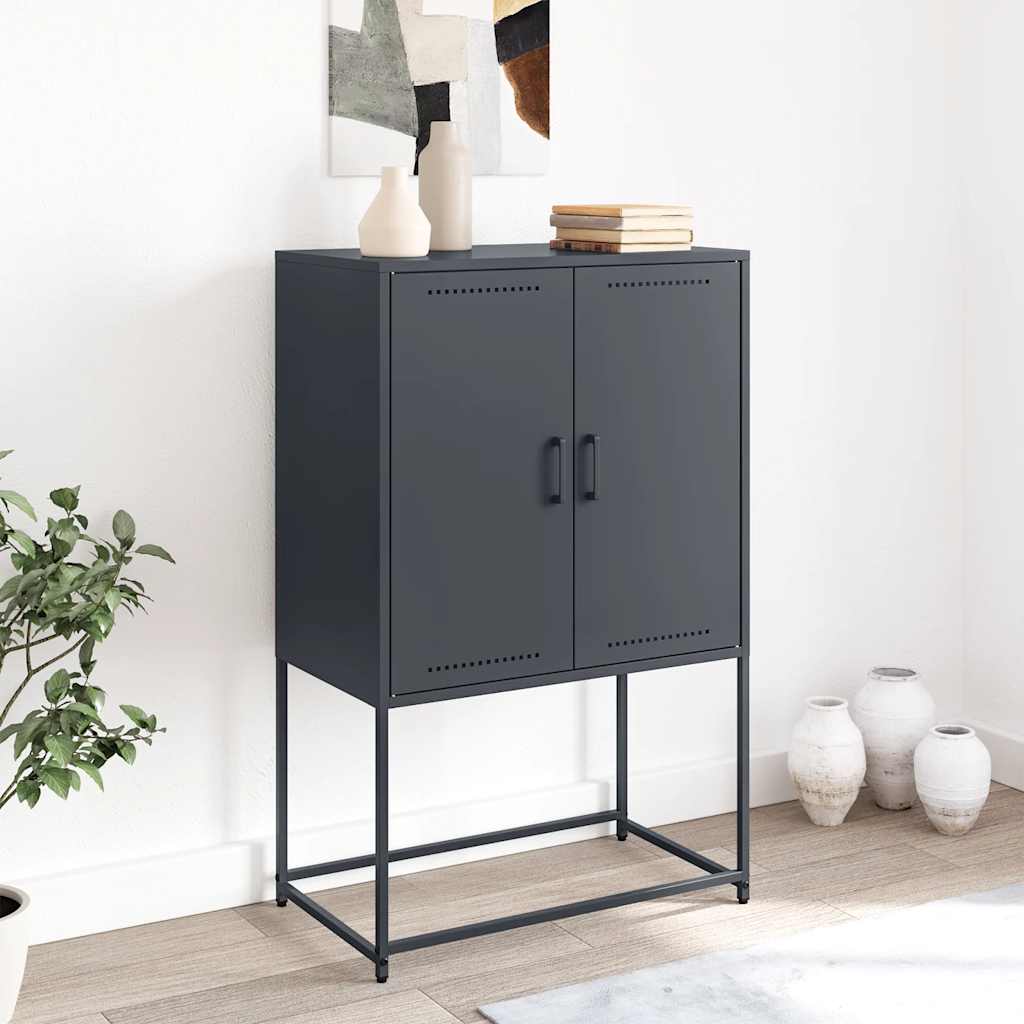 vidaXL Buffet haut anthracite 68,5x38,5x107 cm acier