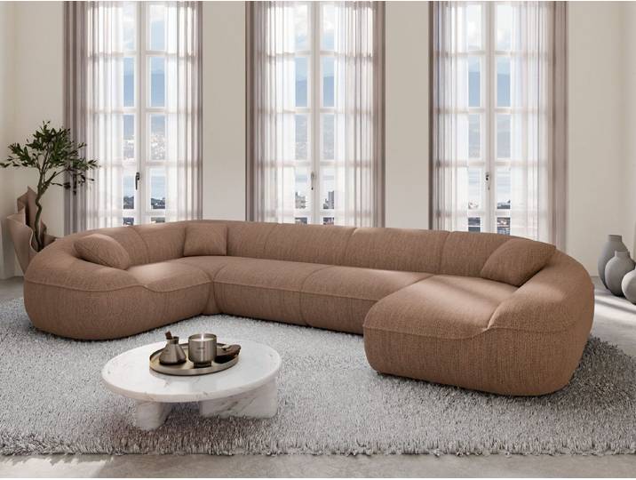 Sofa Dreams Wohnlandschaft XL Stoff Wohnlandschaft Solmare U-Form, Wohnlandschaft, U-Form, Moderne Wohnlandschaft in U-Form, 2 Zierkissen inklusive