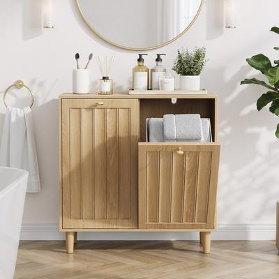 Kodotan sofa Sloping Laundry Basket With Removable Inner Basket, Bathroom Laundry Storage Cabinet, Freestanding Household Storage Rack