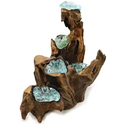 Molton Glass Five Candle Holder on Wood