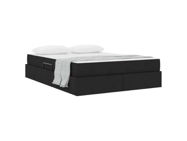 KTHLBRH Boxspringbett mit Matratze, Schwarz, 140 x 190 cm Hydraulisches Heben, Gestell aus Metall, Lattenrost, max. 280 kg