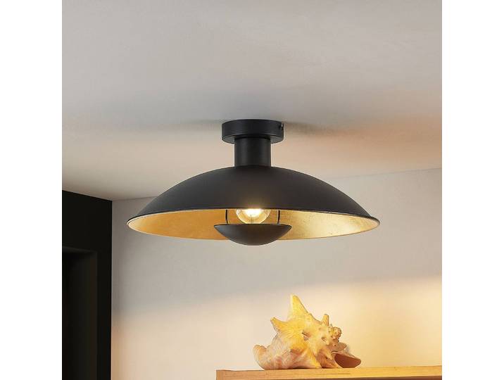 Deckenlampe Narisara Lindby, dimmbar, schwarz, für Wohn- / Esszimmer, Metall, Modern, Deckenlampe