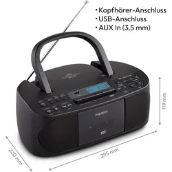 Medion 50079328 (DAB+, FM, PLL, Bluetooth), Radio, Schwarz