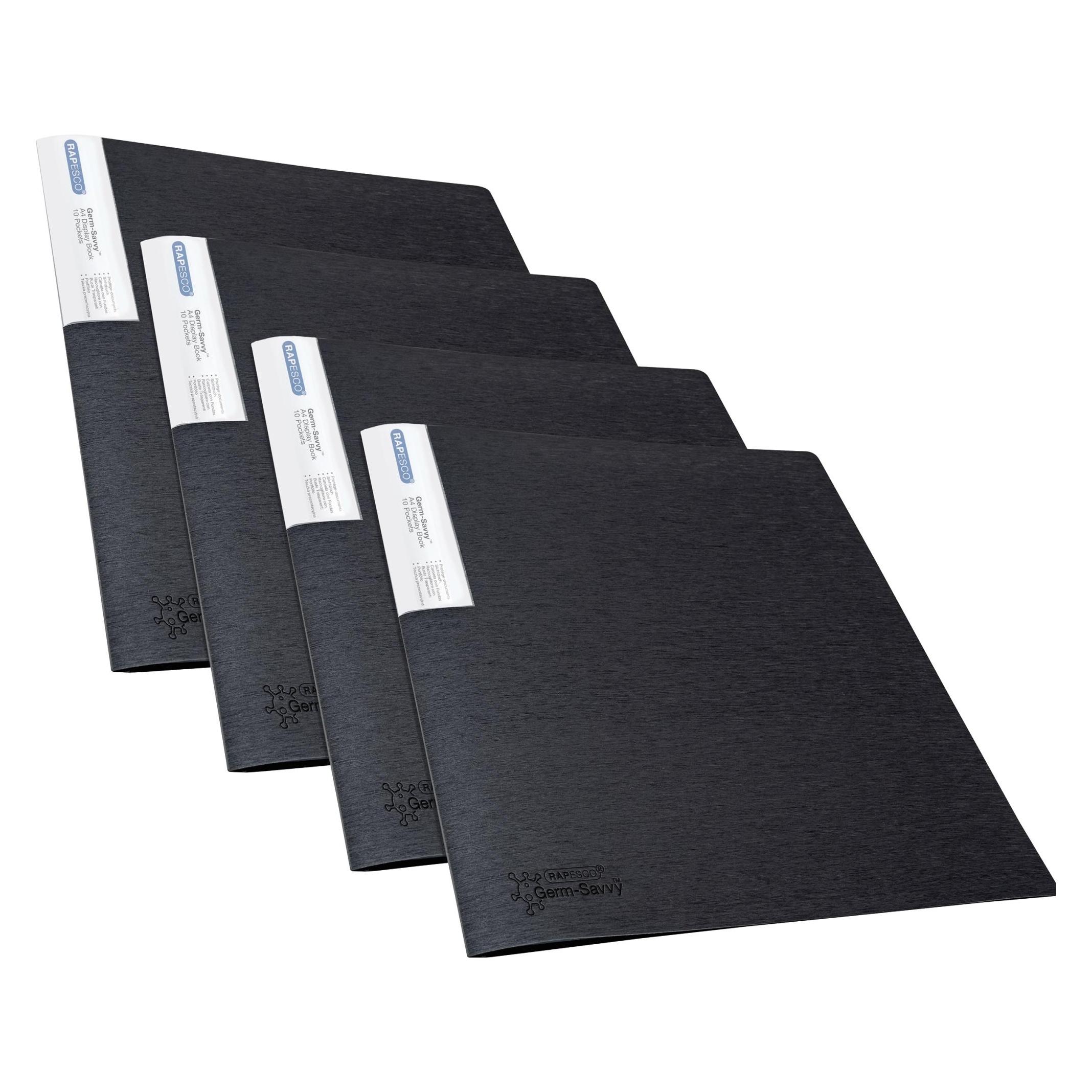 Rapesco Präsentationsmappe Germ-Savvy A4 Schwarz (A4, 4x) (1642)