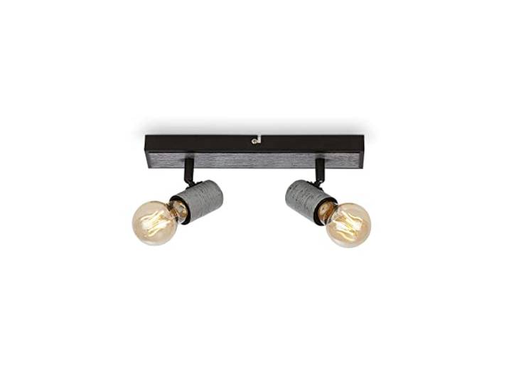 BRILONER - Spot de plafond\, lampe de plafond orientable\, plafonnier\, 2x E27 douille\, Silver-Crafted\, 300x50x110 mm