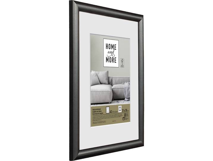 Home and More Bilderrahmen L3 A3 29.7 x 42 cm Schwarz Holz