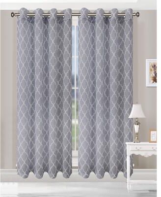 Superior Printed Trellis Sheer Grommet Curtain Panel - (Set of 2)