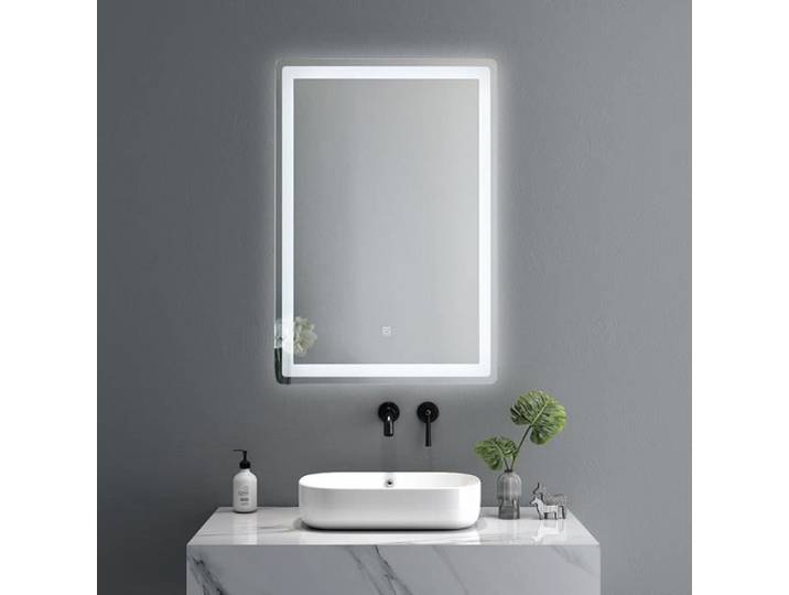 LuxuryBain- Miroir de salle de bain LED 60x80cm à luminosité variable rectangulaire LB-66080