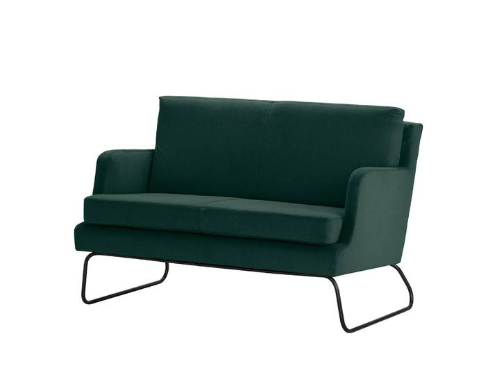 Canapé Kopu I 2 places Bleu/Bleu pétrole Microfibre Sela 123 x 74 x 80cm Scandi