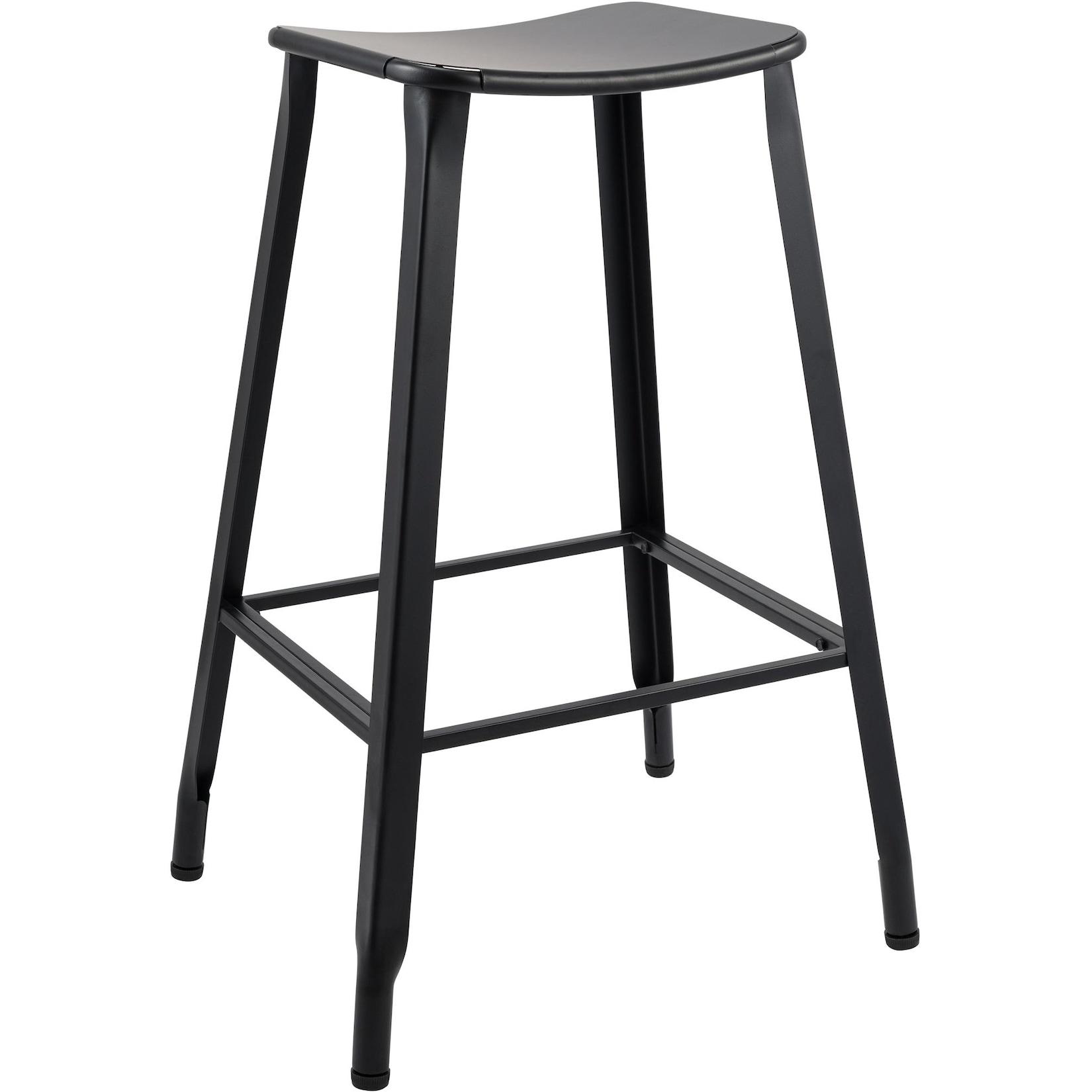 CLP Barhocker ohne Lehne Peony, Barstuhl schwarz Metall pulverbeschichtet stabil, Tresenhocker Industrial Style
