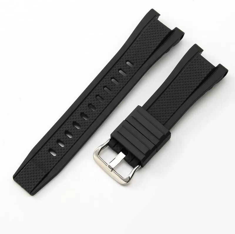 INF Schwarzes Silikon-Uhrenarmband kompatibel mit Casio GST-W300/400G/B100