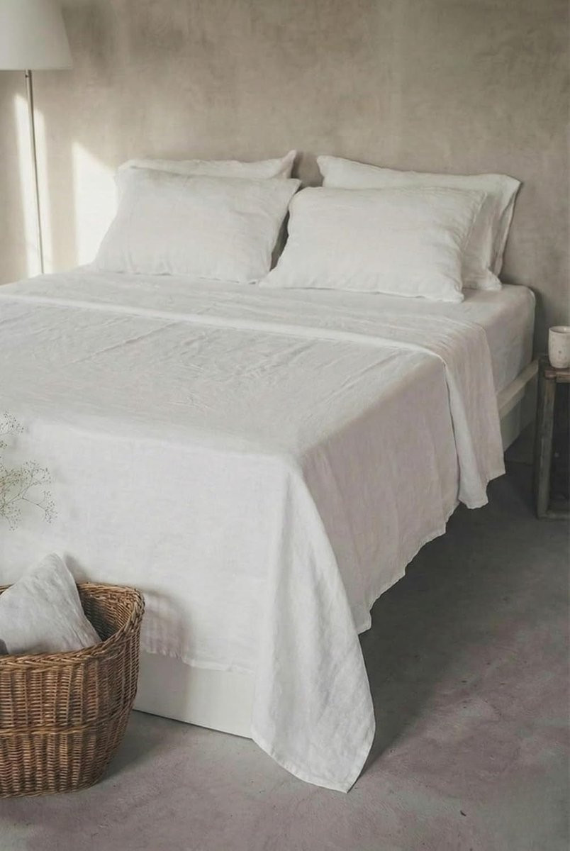 Linnen Laken Off White - 100% Stonewashed Linnen - 240 x 260 cm