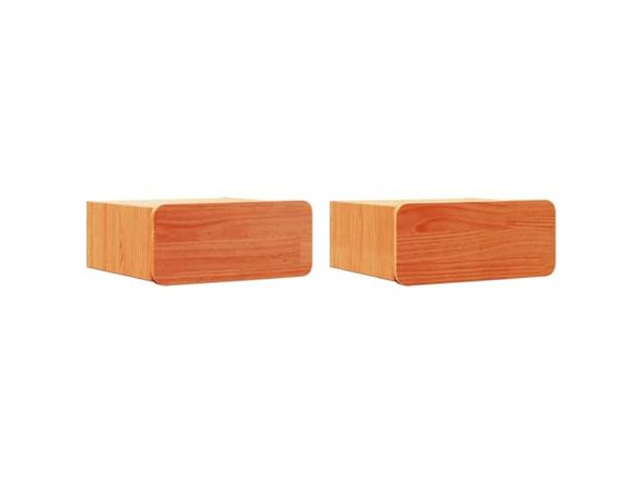 Heofavd Nachttisch 2er Set Wachsbraun 39x34x16,5 cm Massivholz Kiefer