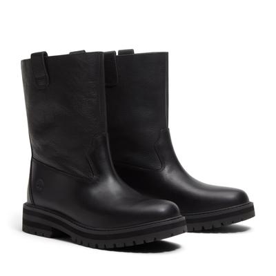 Stiefel TIMBERLAND "BRITTON DRIVE - MID PULL ON BOOT", Damen, Gr. 40, schwarz (schwarz full grain), Leder, Schuhe Stiefel