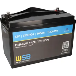 WSB LiFePO4 Akku 12V (12,8V) 100Ah inkl. Bluetooth Premium Yacht Edition