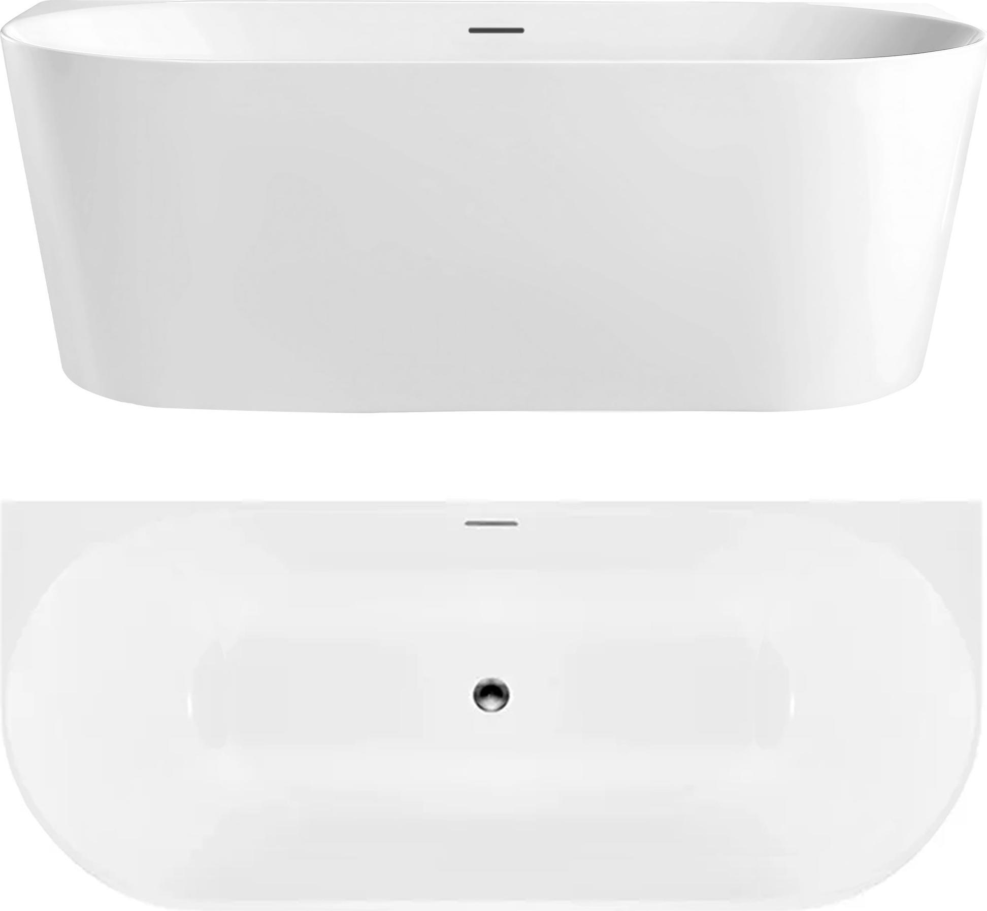 Wandbadewanne REA CAPRI SLIM 170 White