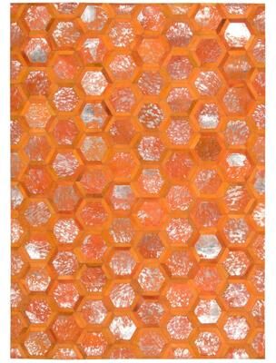 Nourison City Chic Glam Metallic Geometric Hair on Hide Area Rug