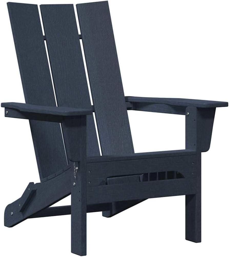 Klappbarer Adirondack-Stuhl in Marineblau, 80,5 x 74,5 x 92 cm, aus HDPE, 19 kg