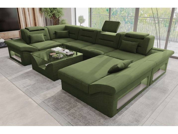 Wohnlandschaft Enzo U Form Stoffsofa