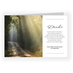 Dankeskarte Trauer: Trauerweg mit Fotos