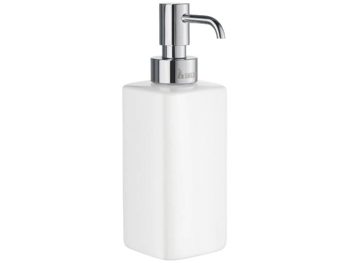 Smedbo Seifenspender, Weiß, Chromfarben, Metall, Keramik, 6.3x18x6.3 cm, Metallpumpe, Badaccessoires, Badaccessoires-Serien