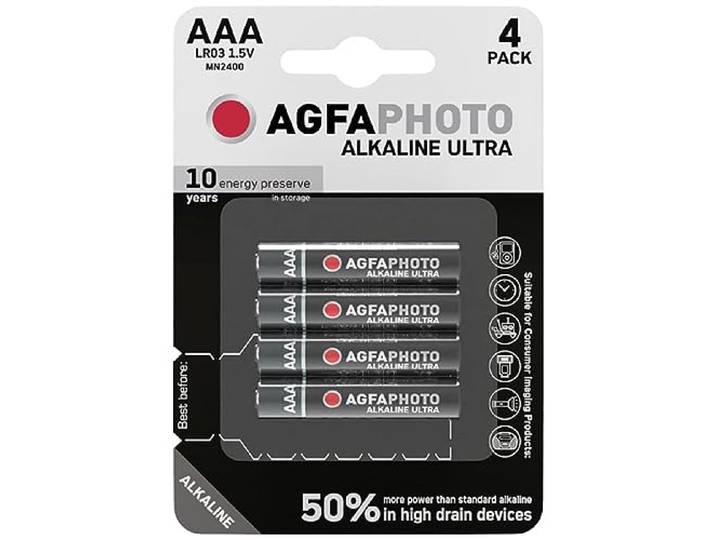 AgfaPhoto Batterij Alkaline Ultra AAA LR03 Micro 4 stuks