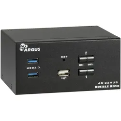 Inter-Tech AS-22HUS Tastatur/Video/Maus (KVM)-Switch Schwarz