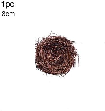 ModernMart Easter Decoration: Round Rattan Bird Nest, Bunny Eggs, Artificial Vine Happy Easter Party Supply For Home Garden Decor Color: 1pc 25cm