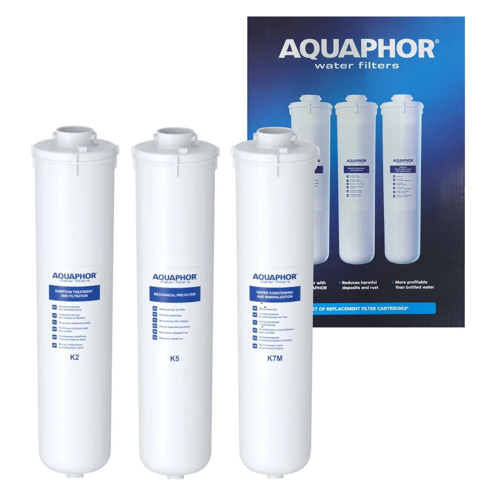 Aquaphor Morion Duży serwis - Komplet 3 wkładów do filtra Morion (K2, K5, K7M) (3x) (4744131015200)