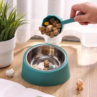 Uplift Picks Elevated Tilted Pet Bowl Stainless Steel Feeding Bowl With Stand green