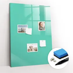 MAGNETTAFEL 70x100 Türkis schwarzer Marker