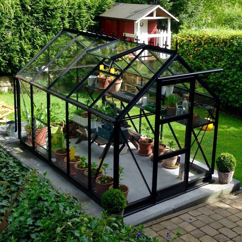 Elite Greenhouses Elite Craftsman 6x12 Greenhouse - Silver Plain Aluminium Finish