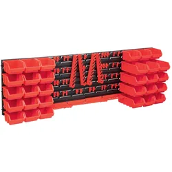 Helloshop26 - 80-teiliges Aufbewahrungsbox- und Wandpaneel-Set rot und schwarz 02_0003852