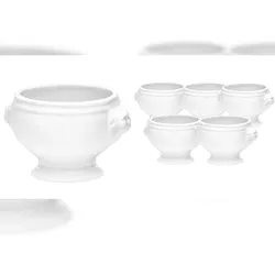 Van Well Löwenkopfterrine 450 ml, 6er Karton – Stilvolle Suppenschalen für elegantes Servieren