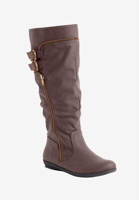 Women's The Pasha Wide-Calf Boot by Comfortview in Dark Brown (Size 9 M)