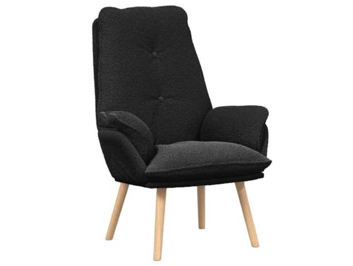 Heofavd Relaxsessel Schwarz 69x74x93 cm Polstersessel aus Sherpa-Stoff