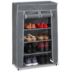 Relaxdays Schuhschrank Stoff 5 Fächer Grau