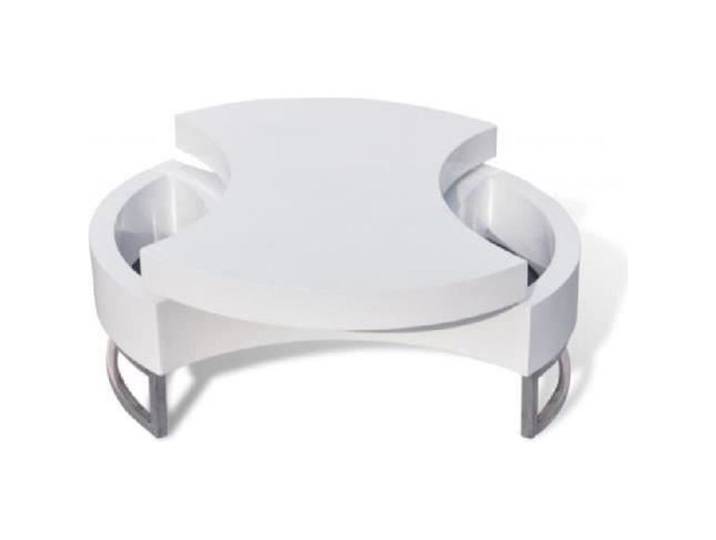 Table basse à forme réglable blanc brillant 240424