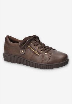 Women's Novie Platform Sneaker by Easy Street in Brown (Size 9 M)