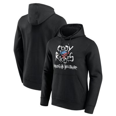 Kapuzenpullover FANATICS "Fanatics Hoodie WWE Wrestling Cody Rhodes", Damen, Gr. 3XL, schwarz (mehrfarbig), 80% Baumwolle, 20% Polyester, Pullover Kapuzenpullover