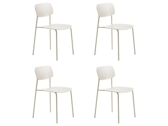 Livetastic Stuhl-Set Kirkland, Greige, Kunststoff, Rundrohr, 43.5x79x61 cm, abwischbar, stapelbar, Esszimmer, Stühle, Esszimmerstühle, Esszimmerstühle-Set
