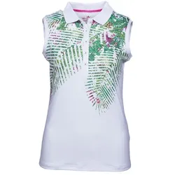 Girls Golf Jungle White Damen Polo ärmellos (15134)