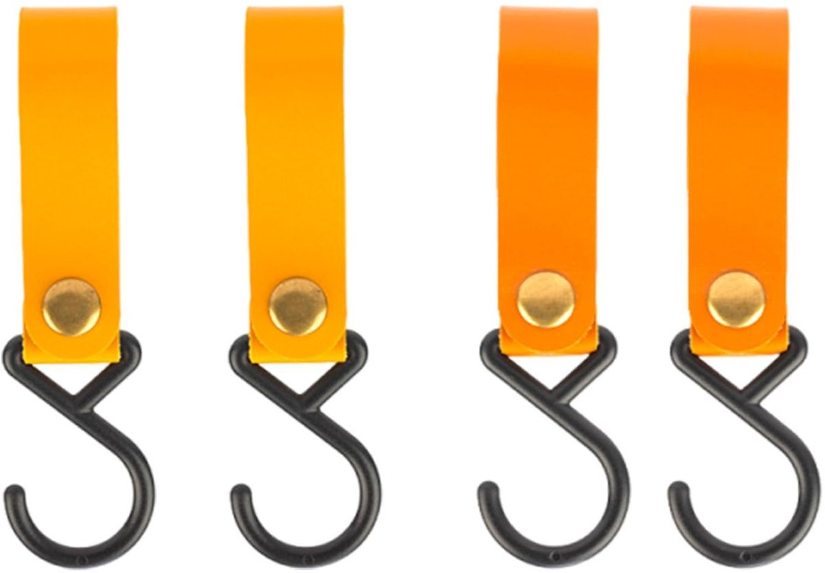 Dailygoods Multifunctionele S-haken met lederen lus, duurzaam nylon ophanghaken voor kledingstangen, keuken en badkamer